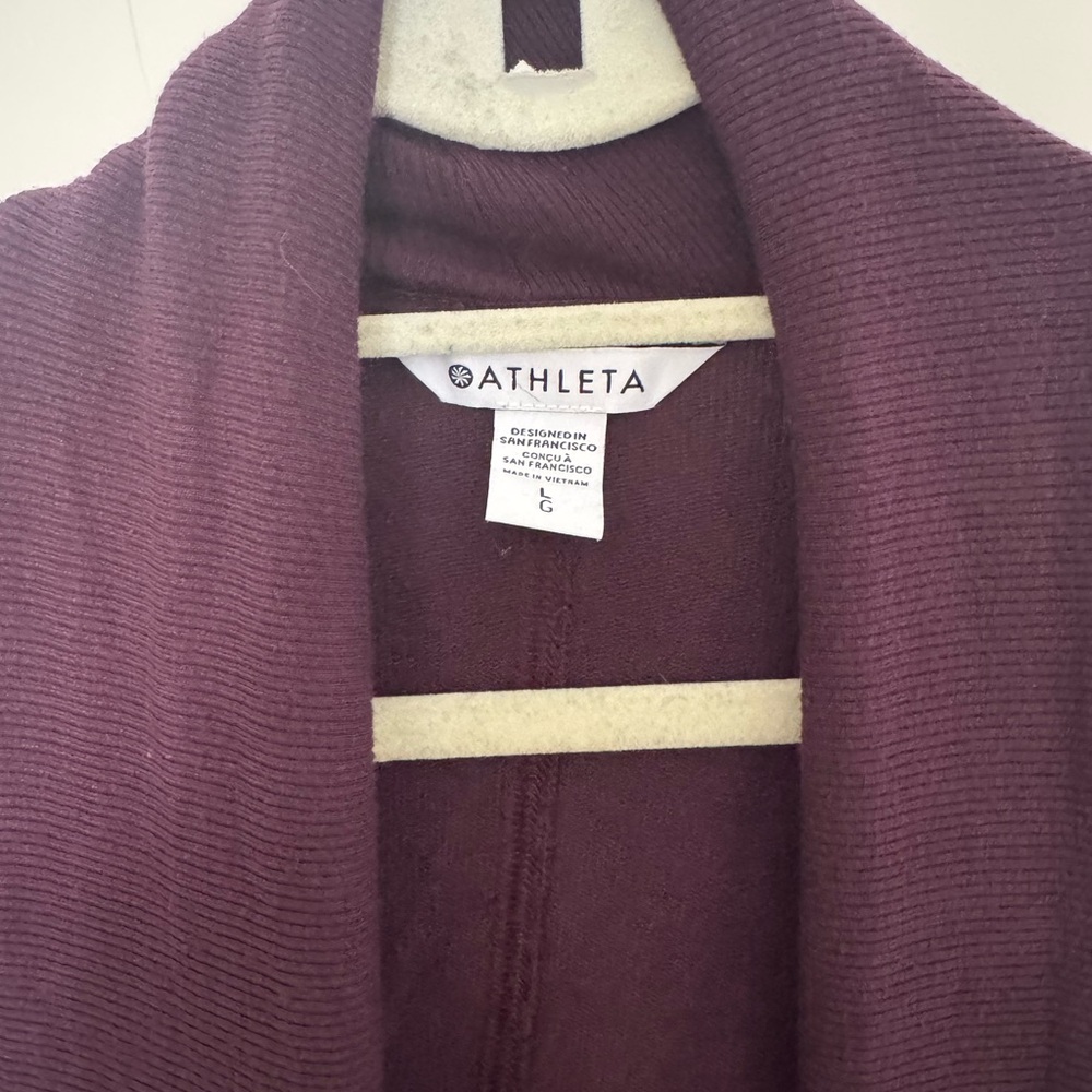 Athleta Pranayama II Deep Plum Cardigan wrap size L - Picture 2 of 7